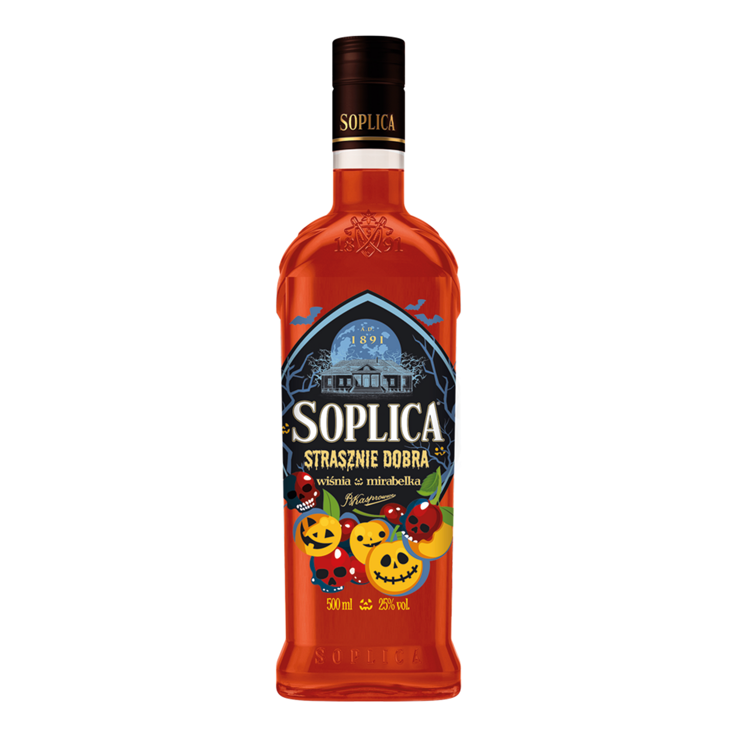 Halloween Edition Kirschen-Mirabellen-Likör - Edycja Halloweenowa wisnia i mirabelka 25% - 500ml