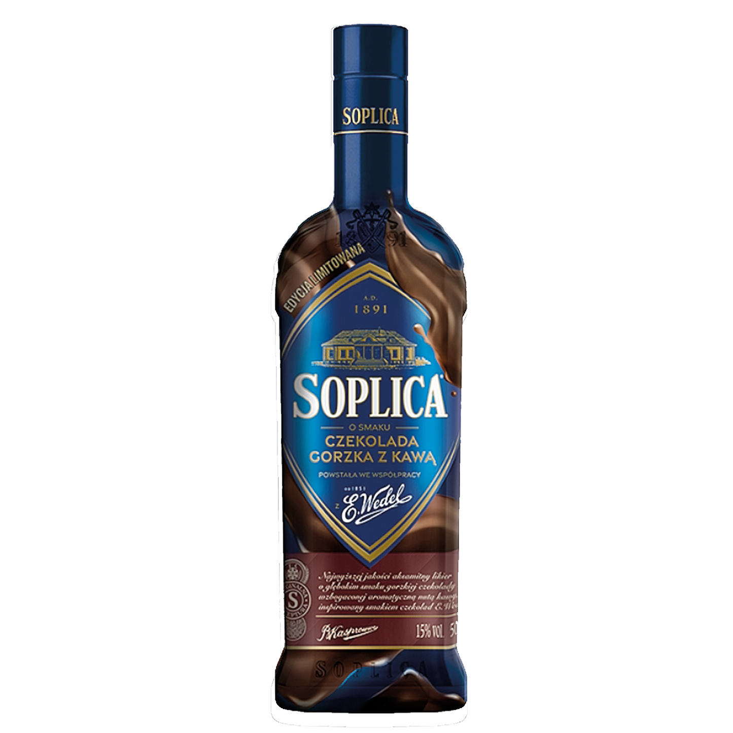 Soplica Wedel dark chocolate and coffee flavour - or tasty dark chocolate with coffee 15% - 500ml