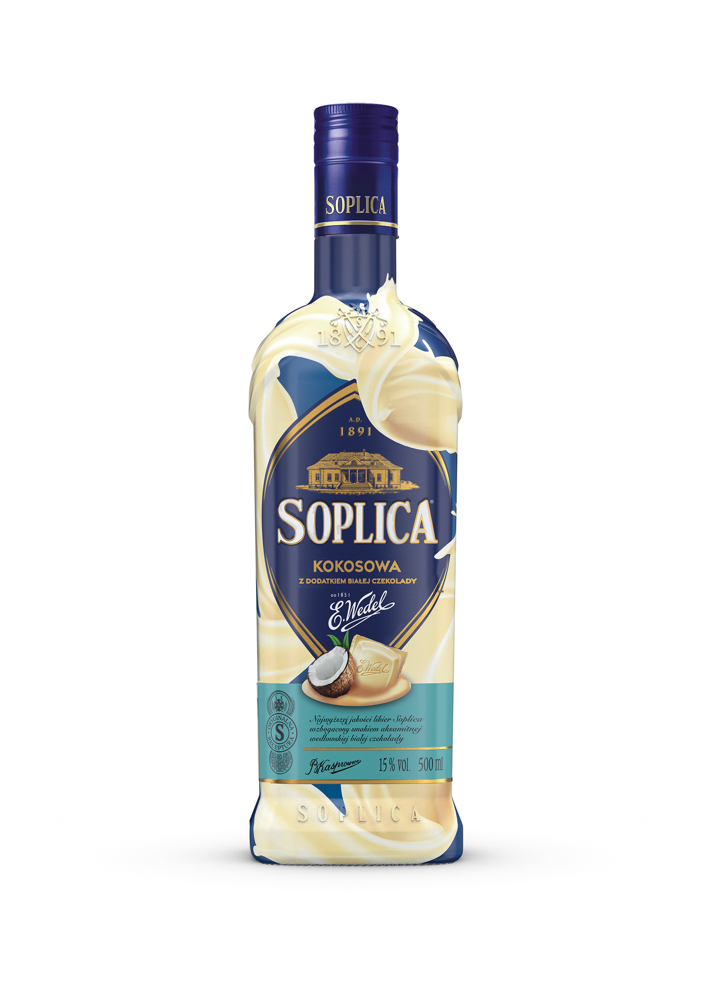 Soplica Wedel Kokosnuss und weiße Schokolade -  Kokosowa z dodatkiem bialej czekolady 15% - 500ml