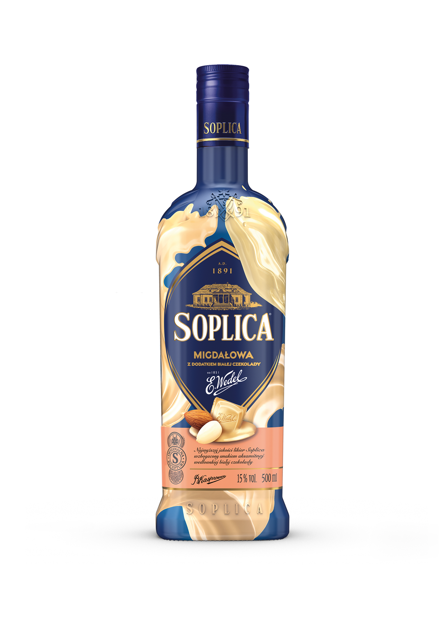 Soplica Wedel Mandeln und Weiße Schokolade - Migdalowa z dodatkiem bialej 15% - 500ml