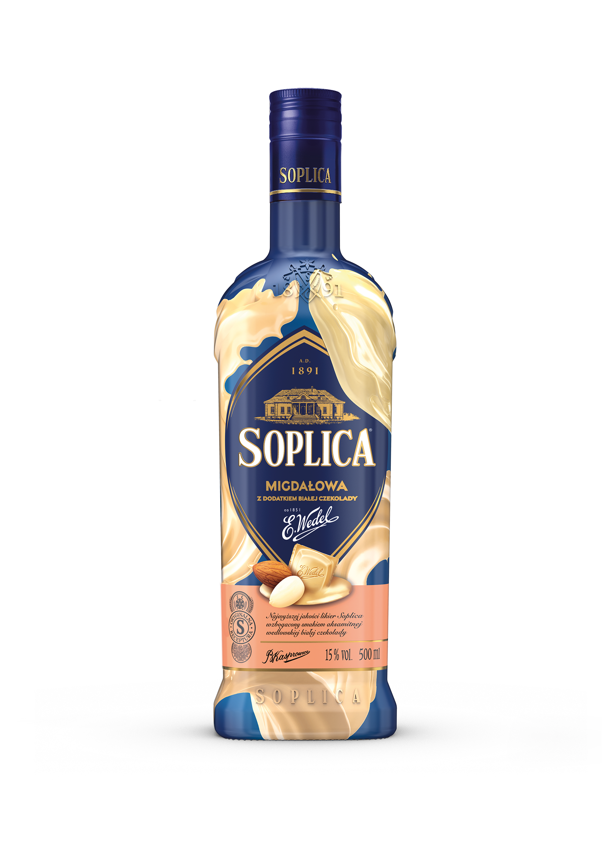 Soplica Wedel Mandeln und Weiße Schokolade - Migdalowa z dodatkiem bialej 15% - 500ml