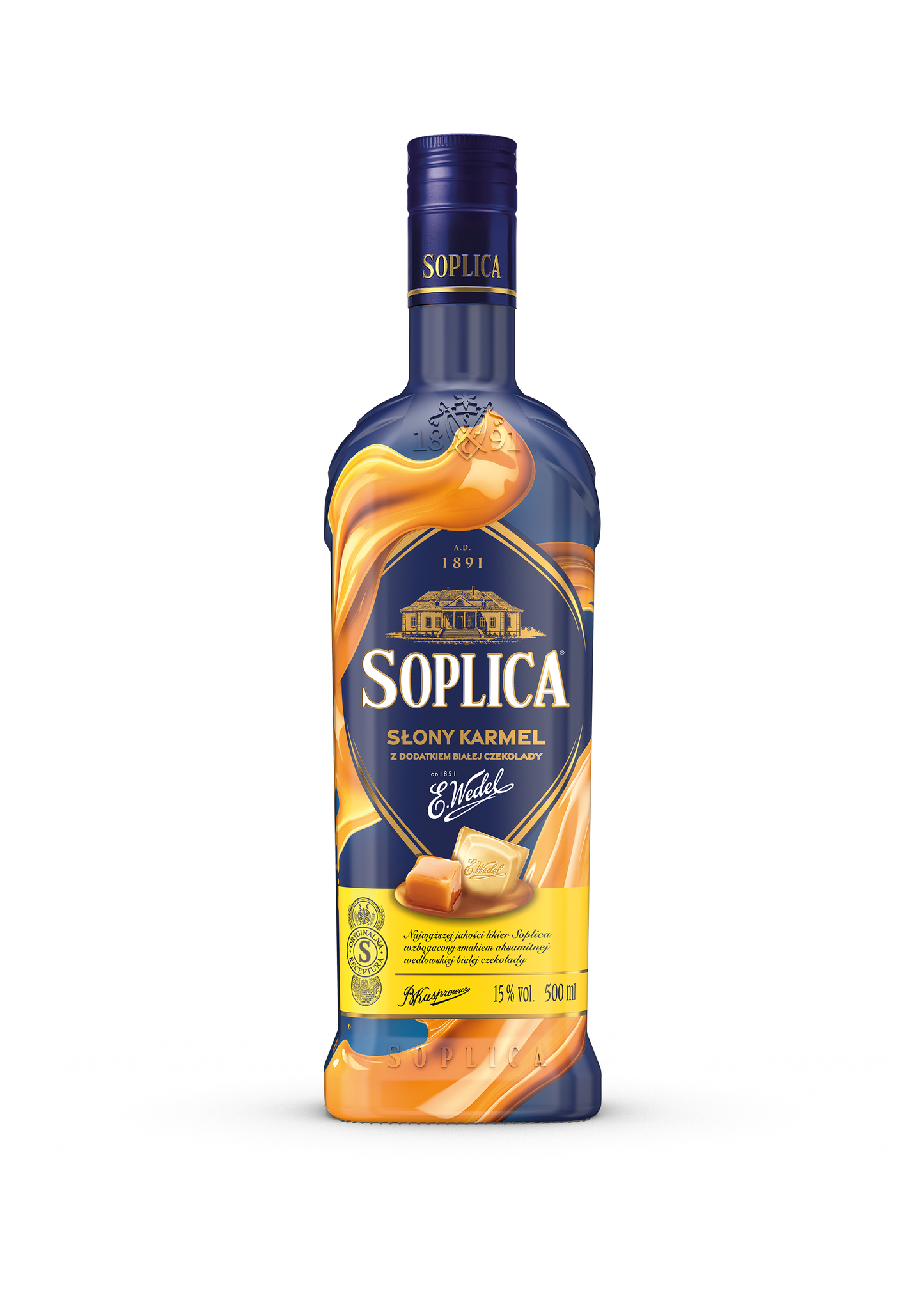 Soplica Wedel gesalzenes Karamell-Likör mit weißer Schokolade - salted caramel 15% - 500ml