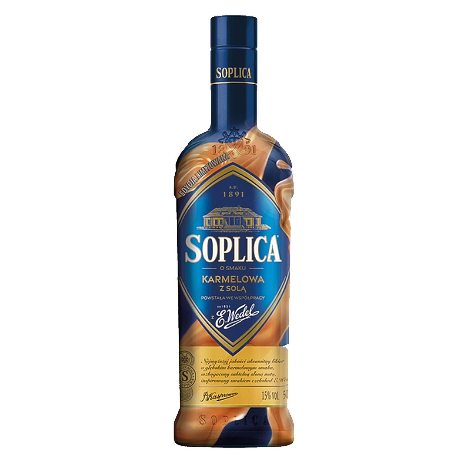 Soplica Wedel gesalzenes Karamell Geschmack Likör - o smaku karmelowa z sola Wedel 15% - 500ml