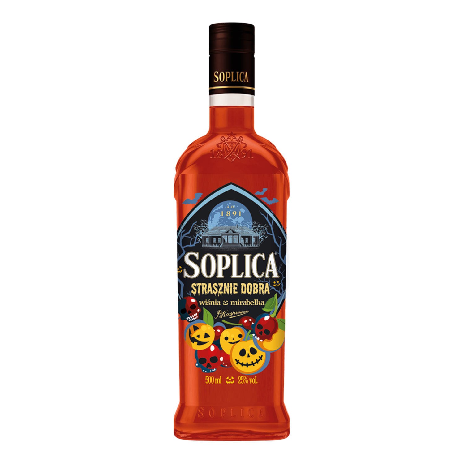 Halloween Edition Kirschen-Mirabellen-Likör  - Edycja Halloweenowa wisnia i mirabelka 25% - 500ml