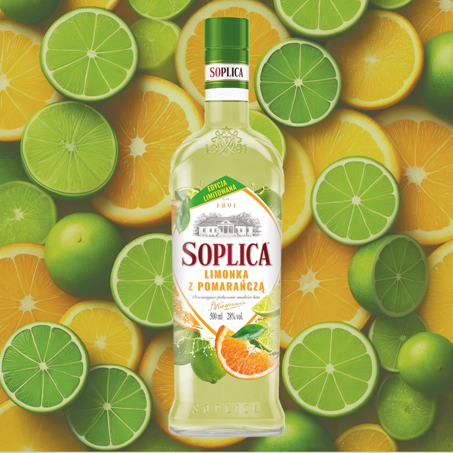 Soplica Summer Edition Limette-Orangen-Likör - Limonka z Pomarancza 28% - 500ml