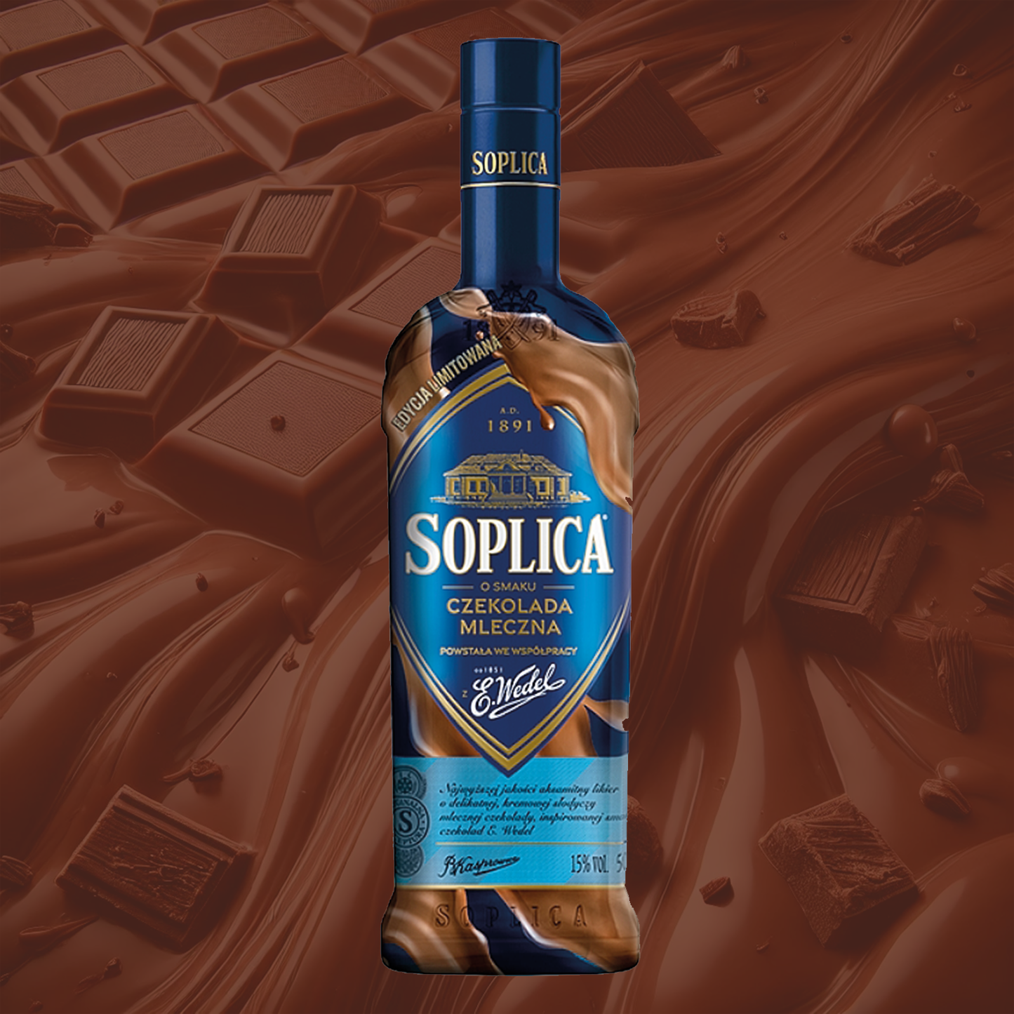 Soplica Wedel milk chocolate flavour liqueur - or taste Wedel 15% - 500ml