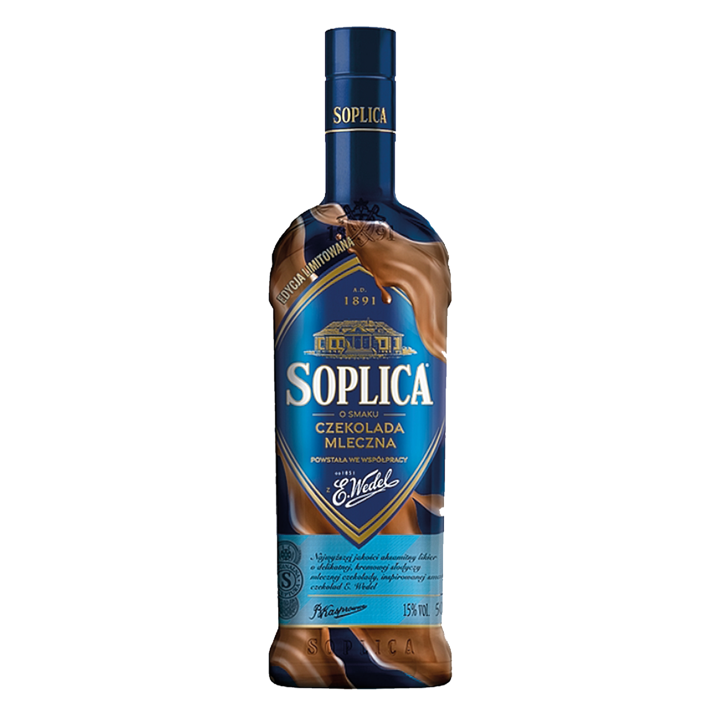 Soplica Wedel milk chocolate flavour liqueur - or taste Wedel 15% - 500ml