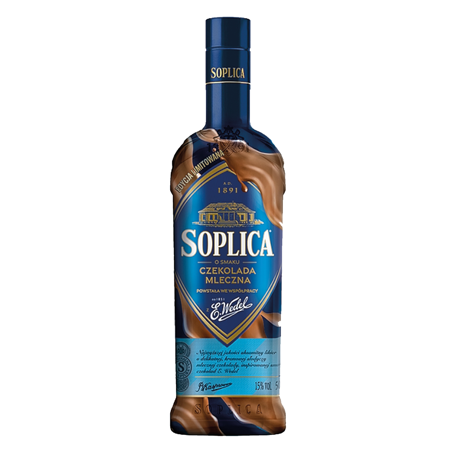 Soplica Wedel Milchschokoladen-Geschmack Likör - o smaku czekolada Wedel 15% - 500ml