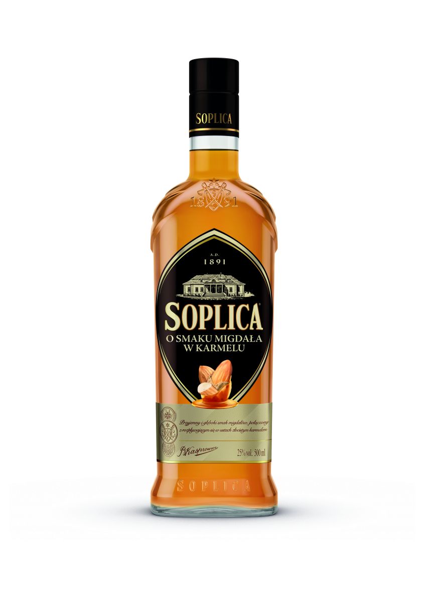 Soplica mit Mandeln in Karamell-Geschmack Likör o smaku migdala w karamelu 25% - 500ml