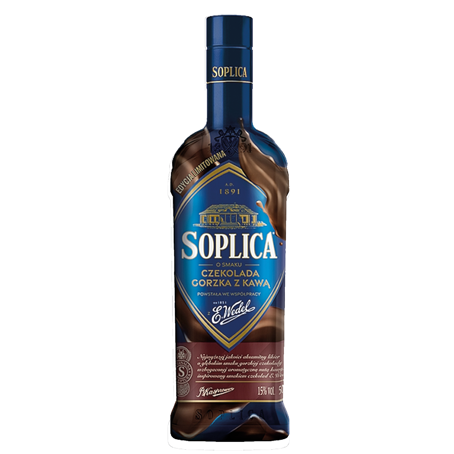 Soplica Wedel Zartbitterschokolade und Kaffee-Geschmack - o smaku czekolada gorzka z kawa 15% - 500ml