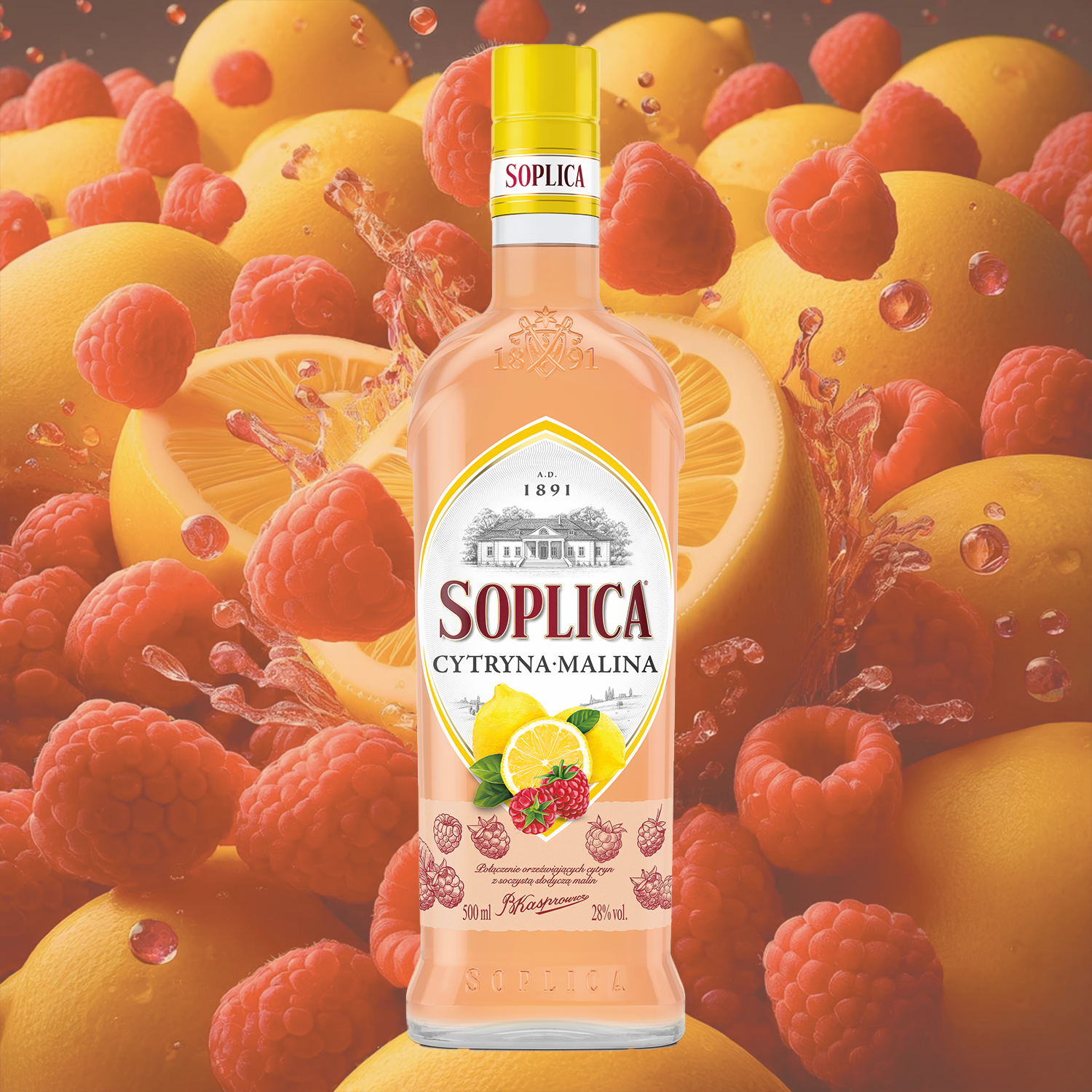 Soplica Zitronen-Himbeeren Likör - Cytryna-Malina 25% vol. - 500ml